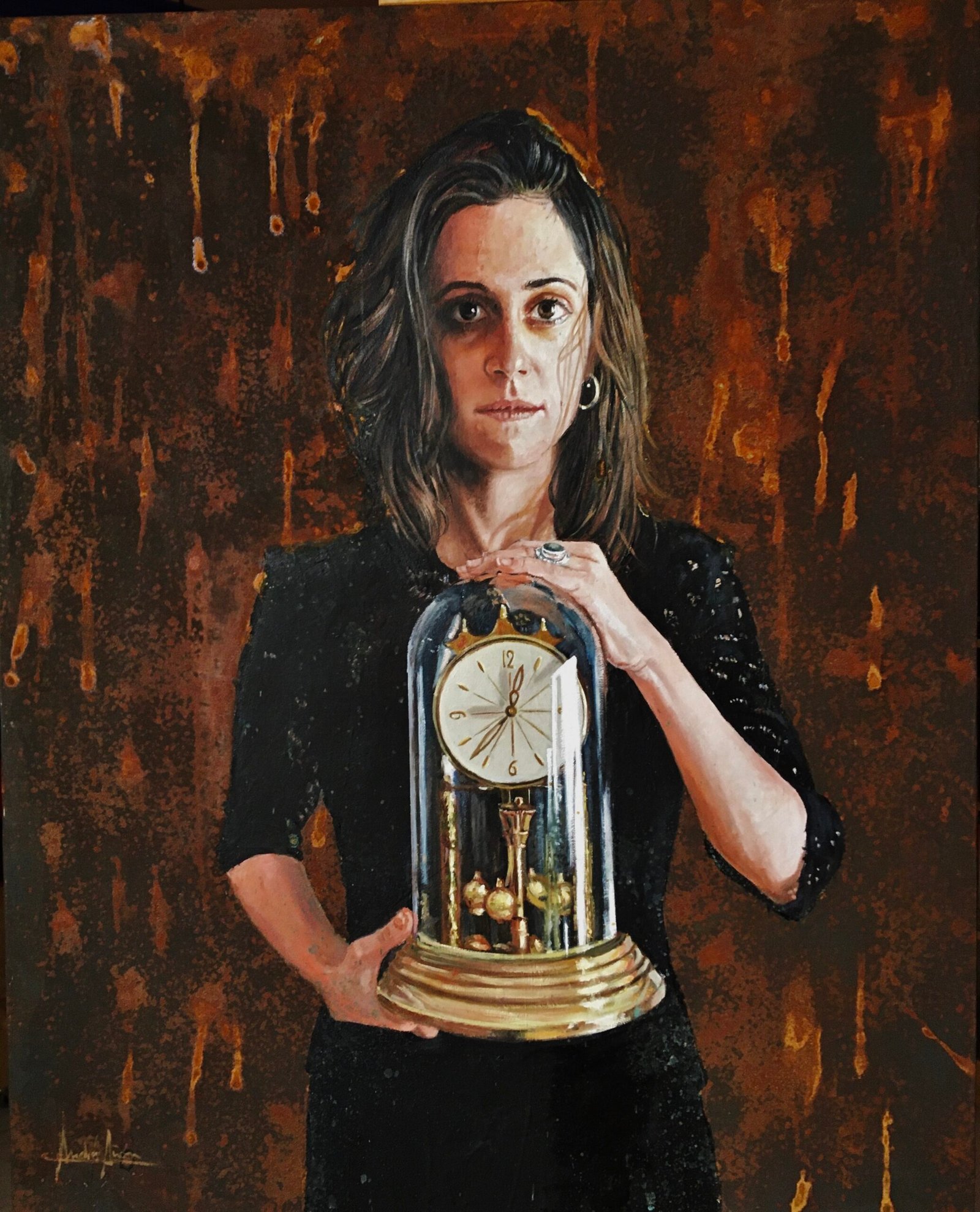 OMNIBUS HORIS NOCERE. Óleo y hierro micronizado sobre tabla. 81x65