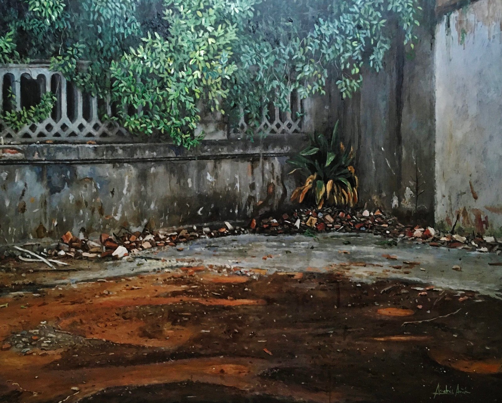 RINCON DE LAS PASIONES PRIVADAS. Óleo sobre tabla. 65x81