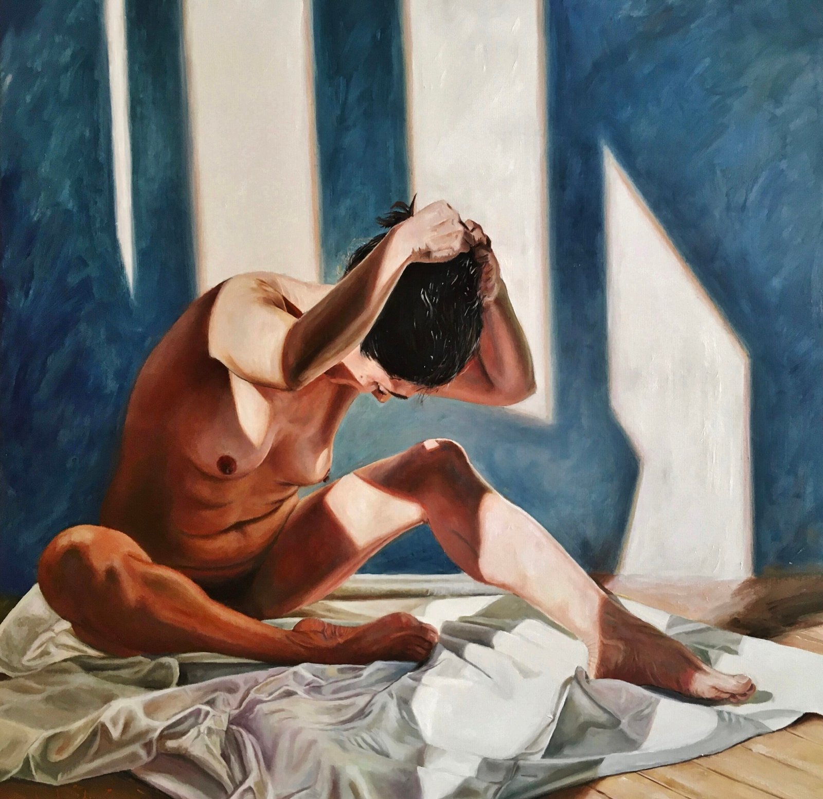 BAÑO DE LUZ. Óleo sobre tela.100x100